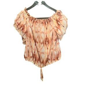 INC International Concepts Top Medium NWT Orange Tie Dye Off Shoulder Blouse